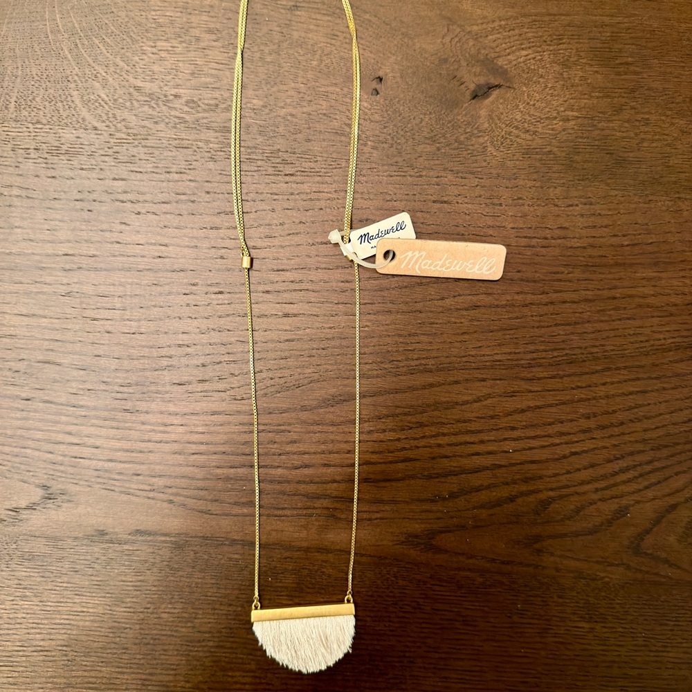 Madewell Gold and Cream Fringe Necklace